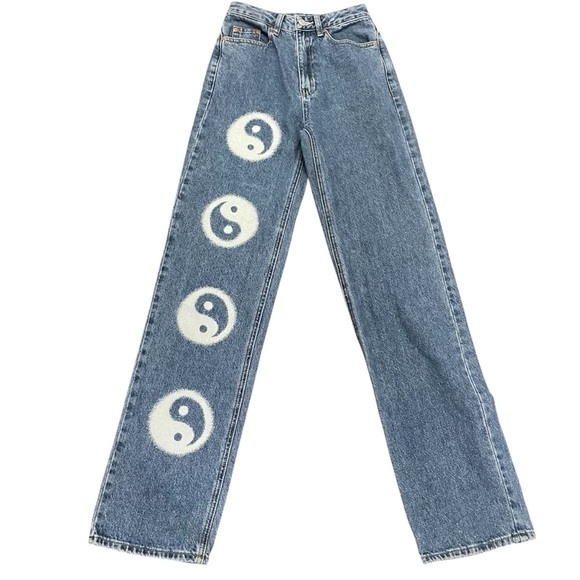 PacSun Denim - PacSun Blue 90’s Boyfriend Yin Yang Women’s Jeans Size Waist 23 Inseam 32